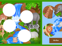 Jeu de puzzle en ligne, les animaux